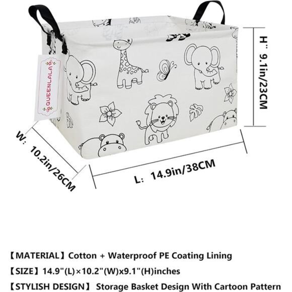 Rectangular Laundry Hamper/Foldable Nursery Laundry Basket for OrganizingStorage - Picture 10 of 14